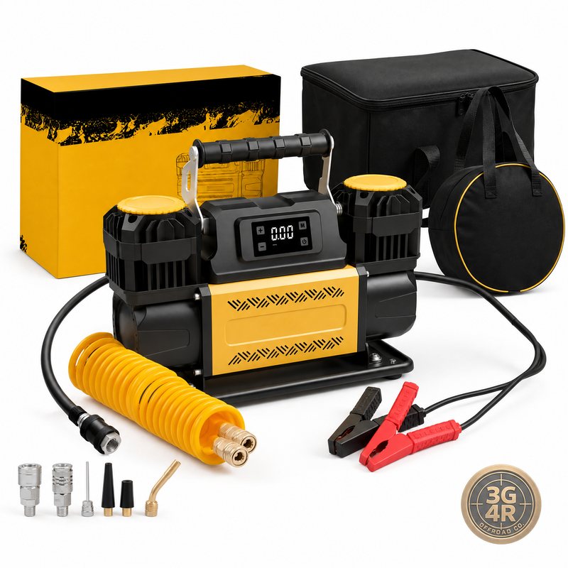 Bunker case air compressor kit with tank and lines