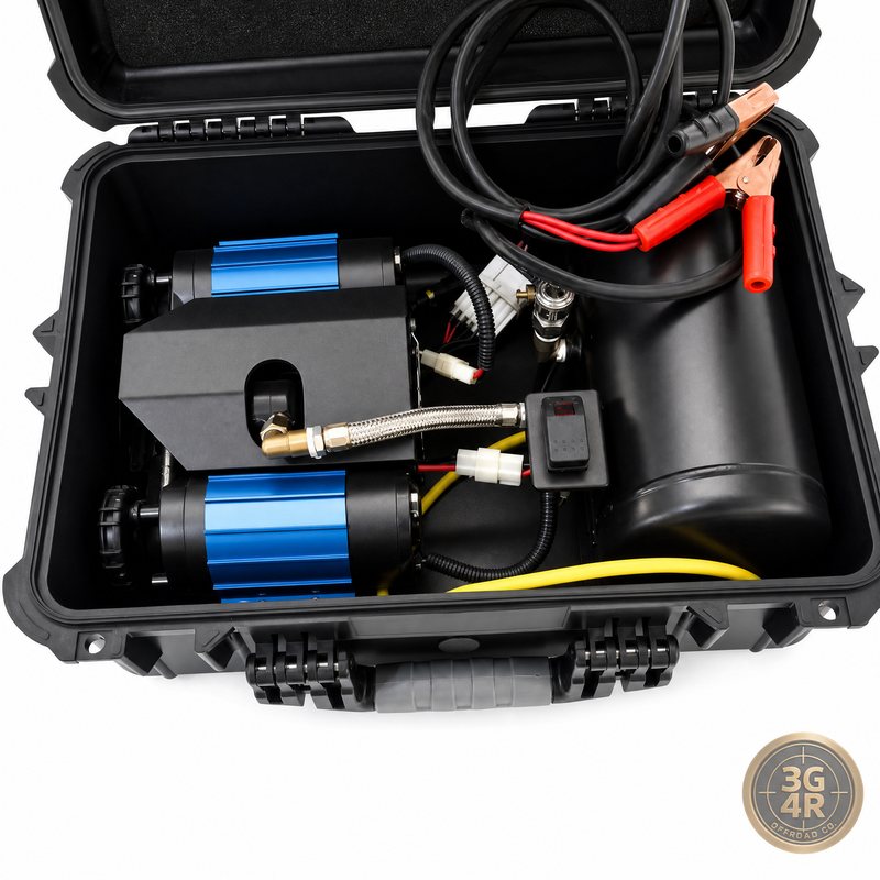 Twin air compressor with line kit