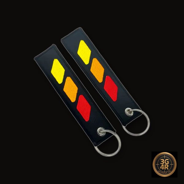 Tri-Color Keytag embroidered heritage keychain